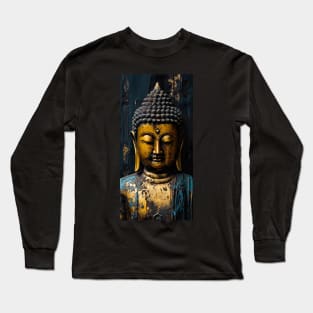 Closeup Painting of statue of Lord Gauthama Budha Long Sleeve T-Shirt